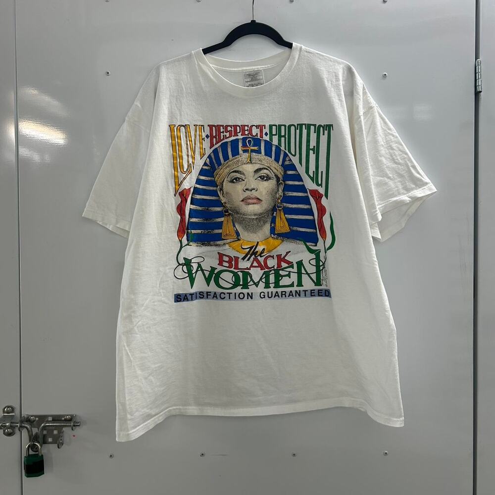 VTG 90s White and multi-coloured Love Respect Protect The Black Women t-shirt